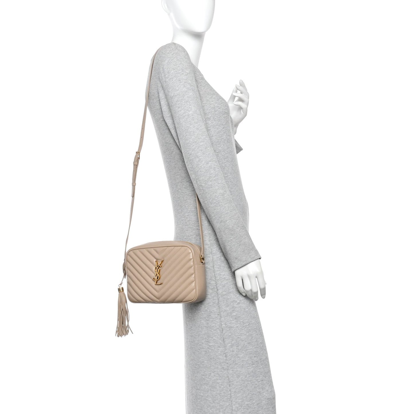 Calfskin Matelasse Monogram Lou Camera Bag Dark Beige