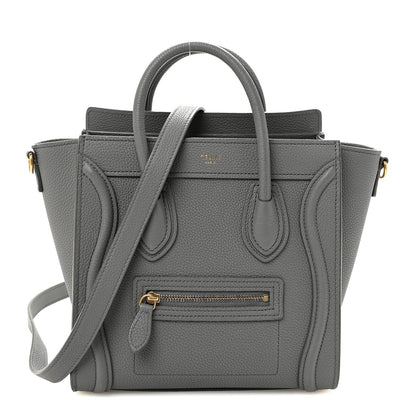 Drummed Calfskin Nano Luggage Kohl