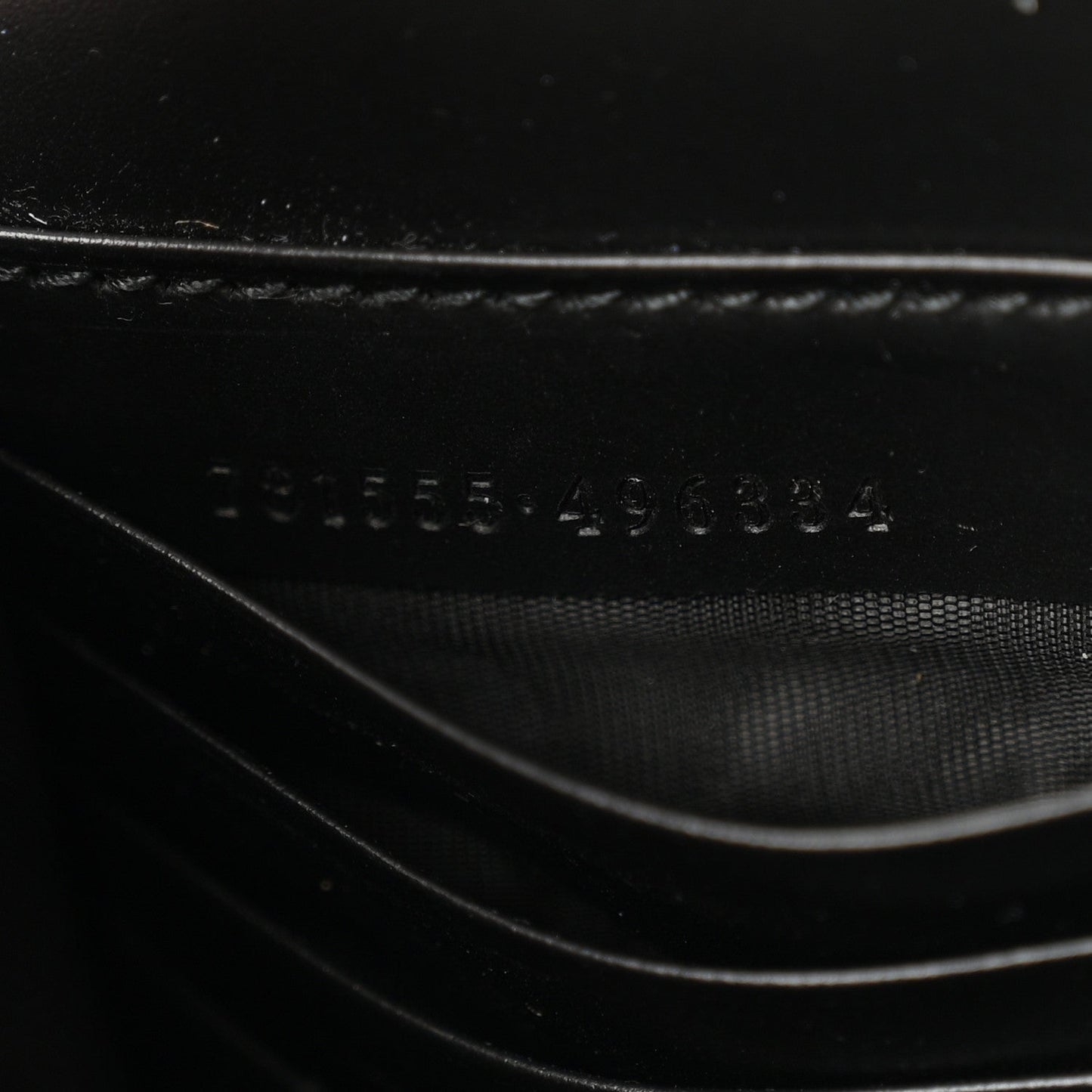 Calfskin GG Debossed Chain Wallet Black