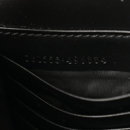 Calfskin GG Debossed Chain Wallet Black