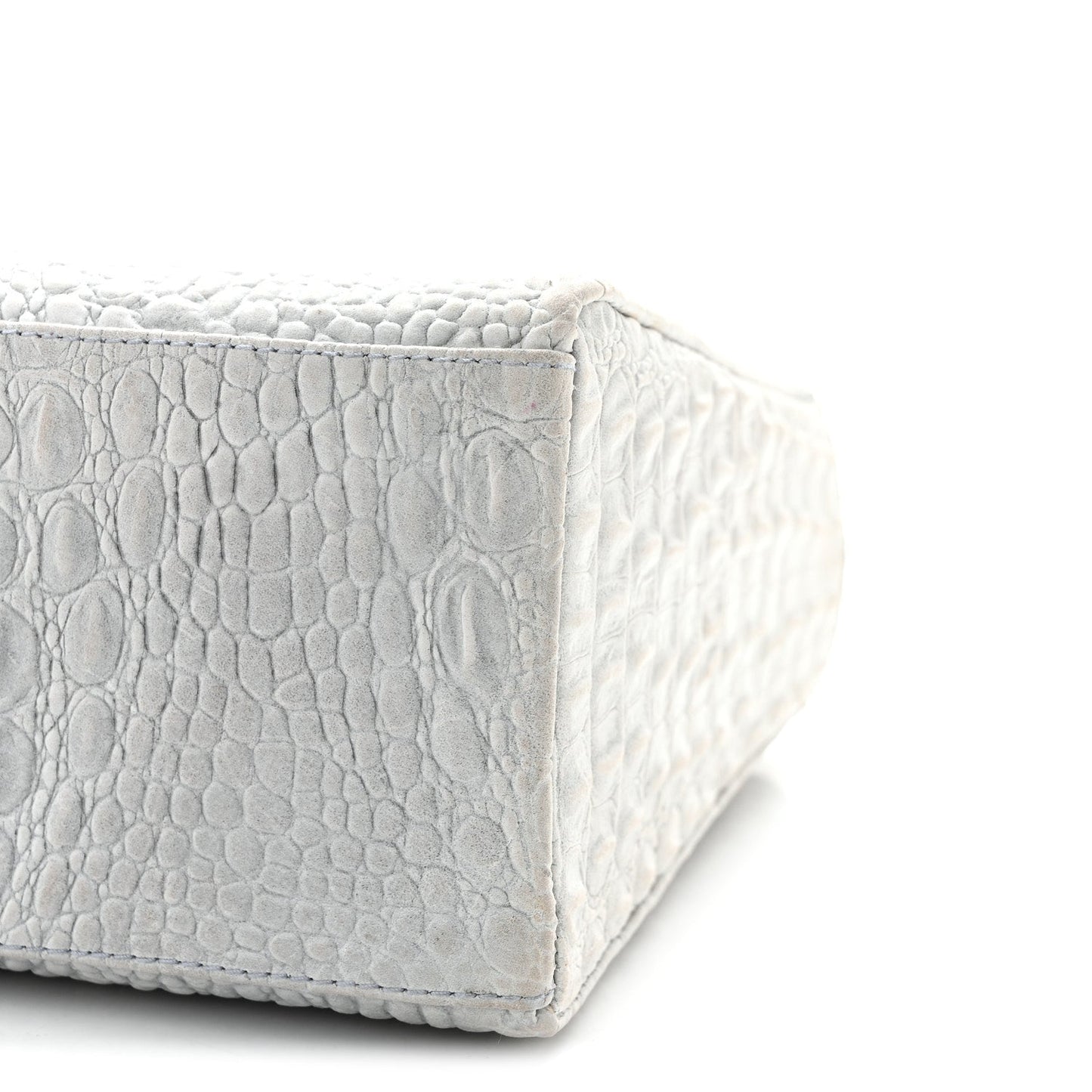 Calfskin Alligator Embossed Medium Lady Dior Light Blue