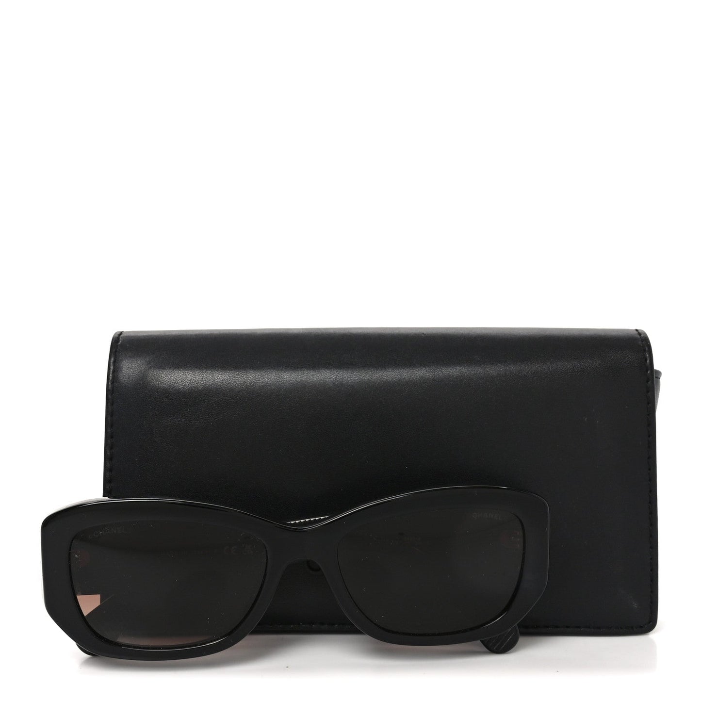 Acetate Rectangle Sunglasses 5493-A Black Brown