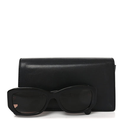 Acetate Rectangle Sunglasses 5493-A Black Brown
