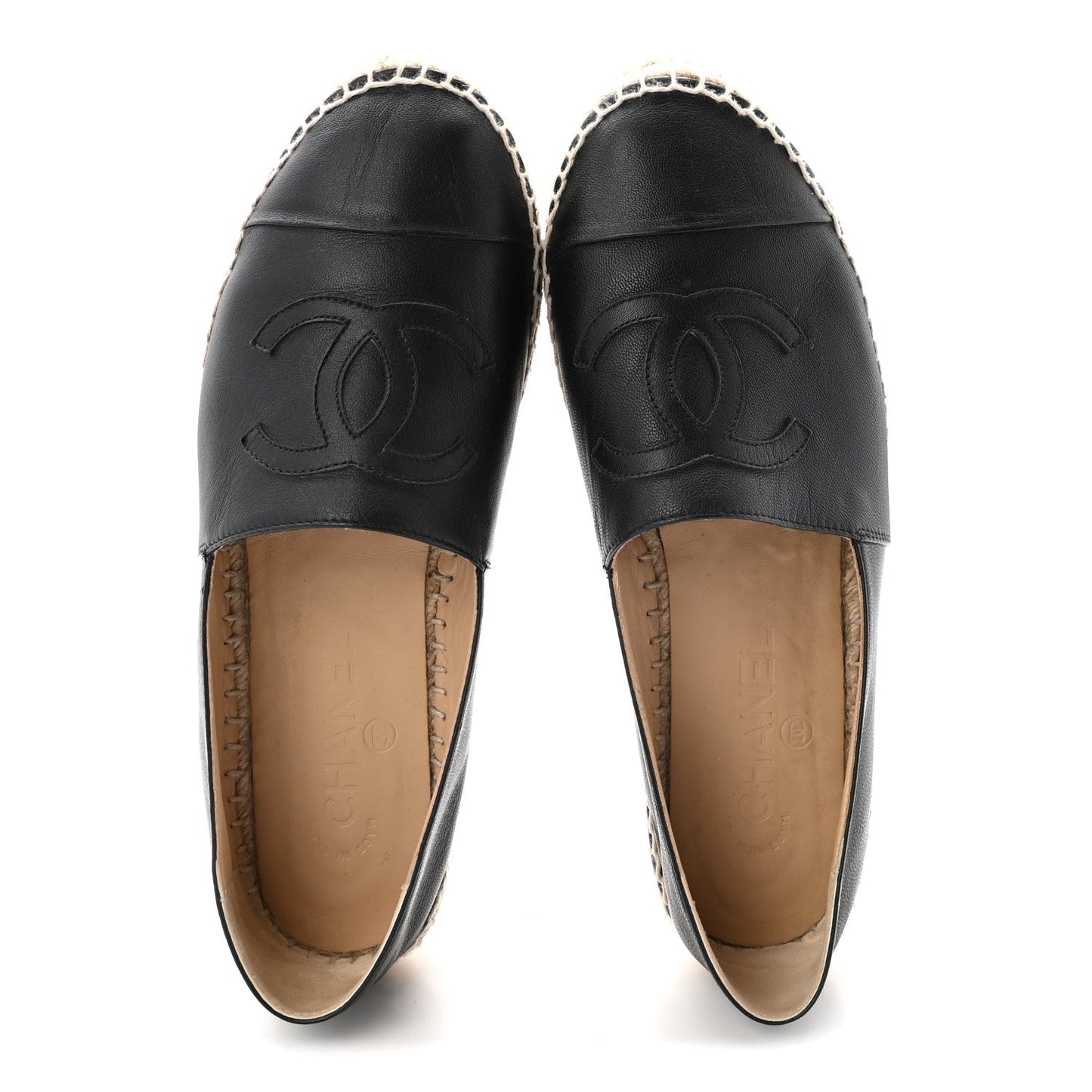 Lambskin CC Espadrilles 39 Black