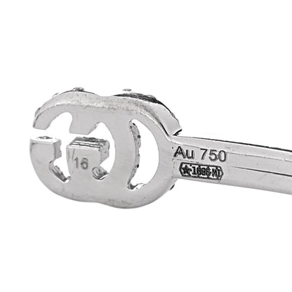 18K White Gold Diamond GG Running Cuff Bracelet