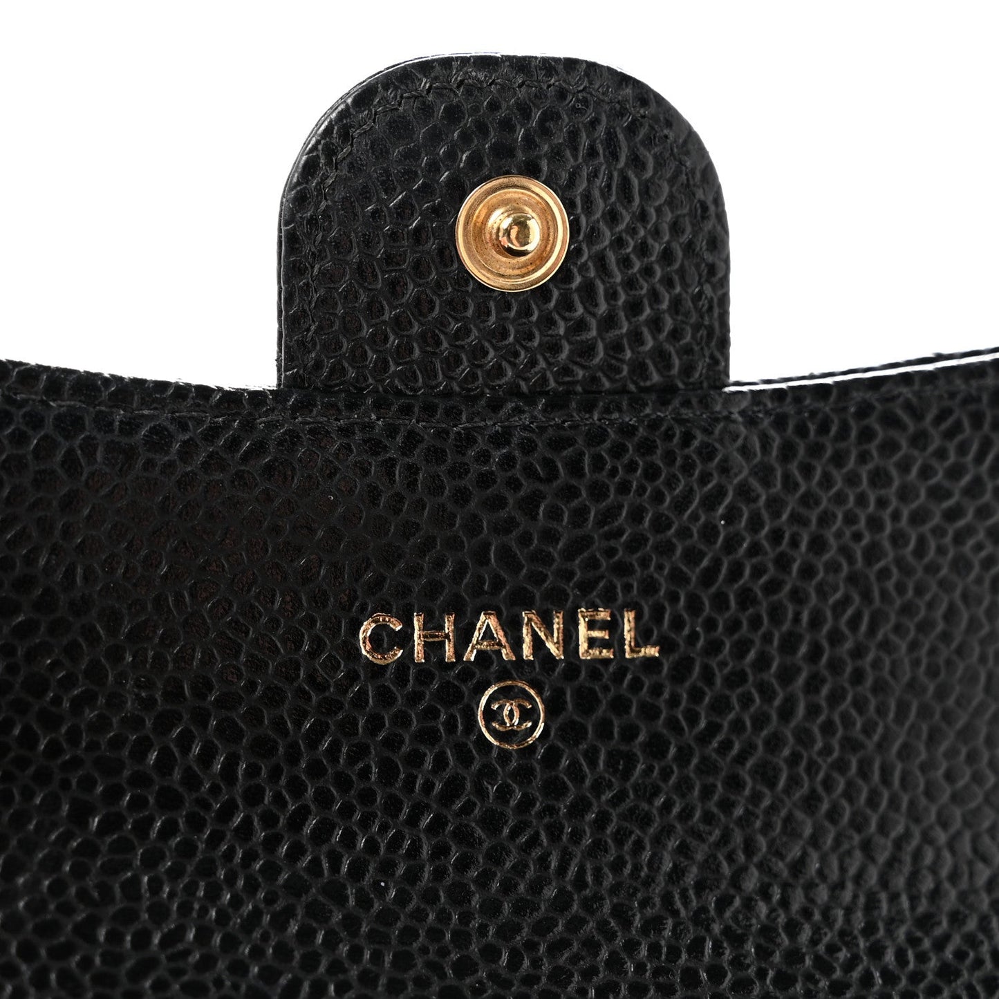 Caviar Quilted Flap Card Holder Black
