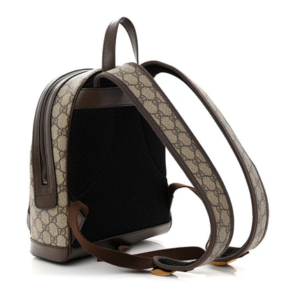 GG Supreme Monogram Calfskin Web Small Ophidia Day Backpack Beige Ebony New Acero
