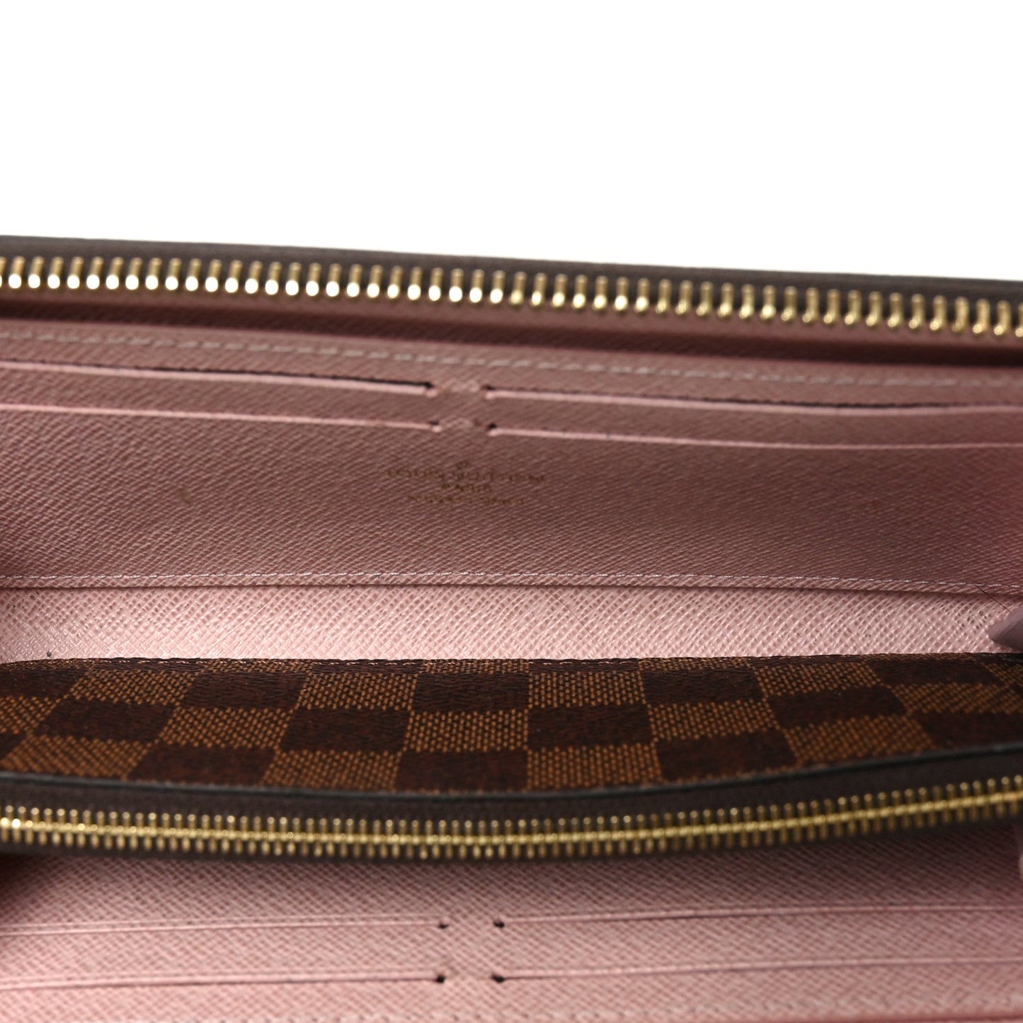 Damier Ebene Clemence Wallet Rose Ballerine