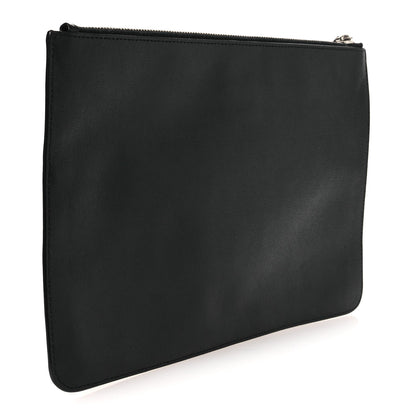 Vitello Elite Flamingo Mink Karlito Studded Pouch Black White Plaster