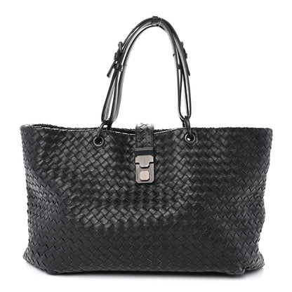 Nappa Intrecciato Medium Roma Tote Black