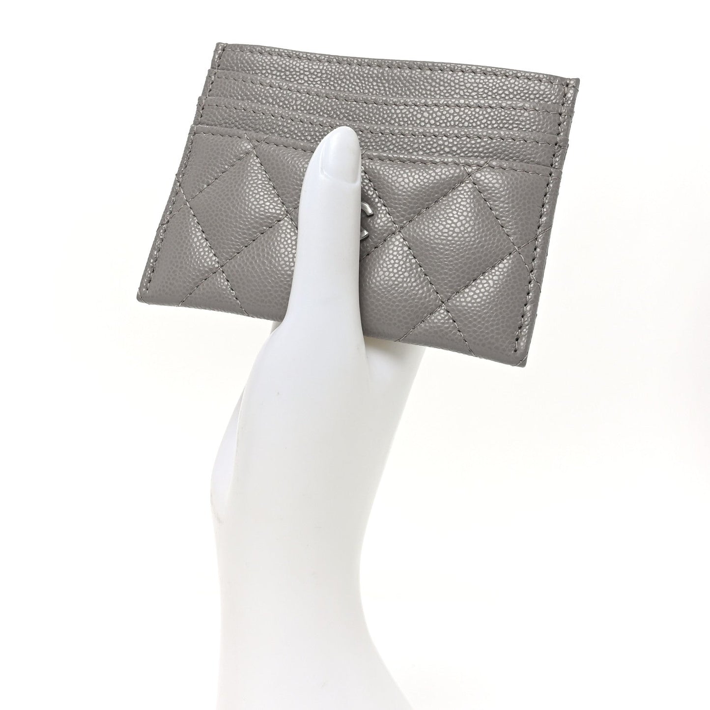 Caviar Quilted Multi Card Holder Dark Grey