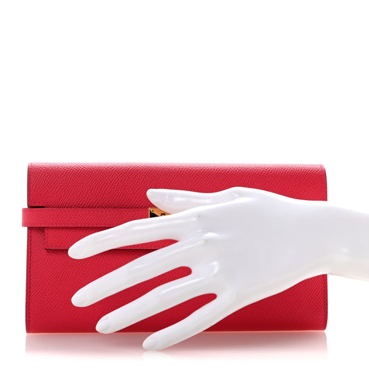 Epsom Kelly Longue Wallet Rose Extreme