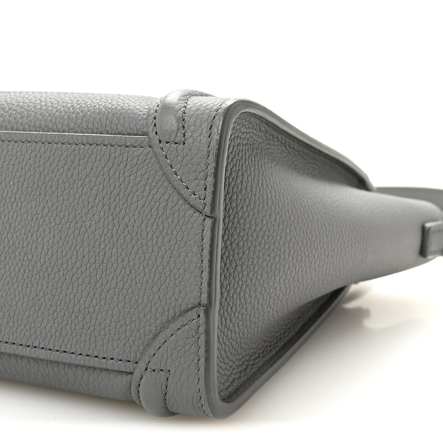 Drummed Calfskin Nano Luggage Kohl