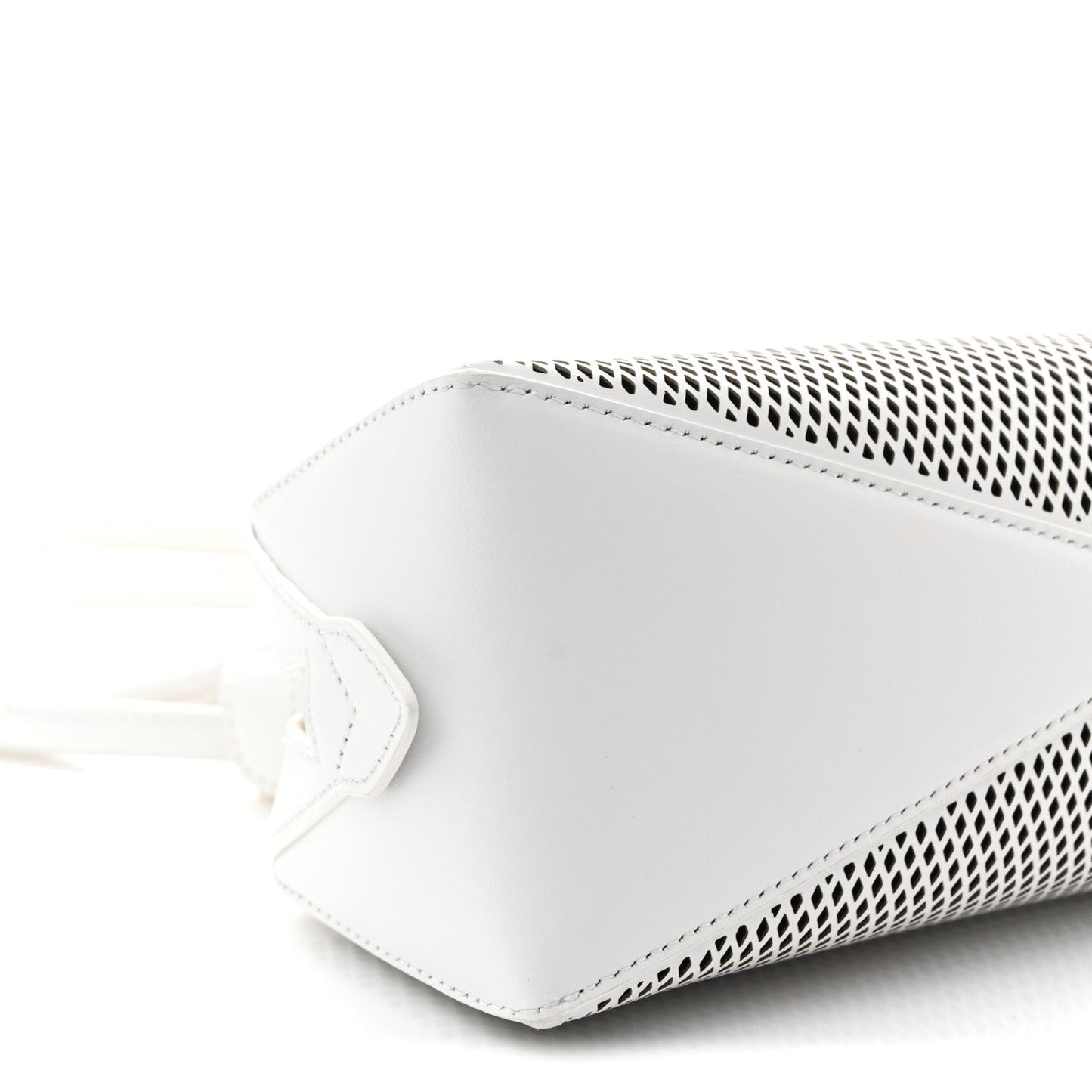 Fishnet Calfskin Laser Cut Medium Le Teckel Bag Blanc Optique