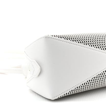 Fishnet Calfskin Laser Cut Medium Le Teckel Bag Blanc Optique