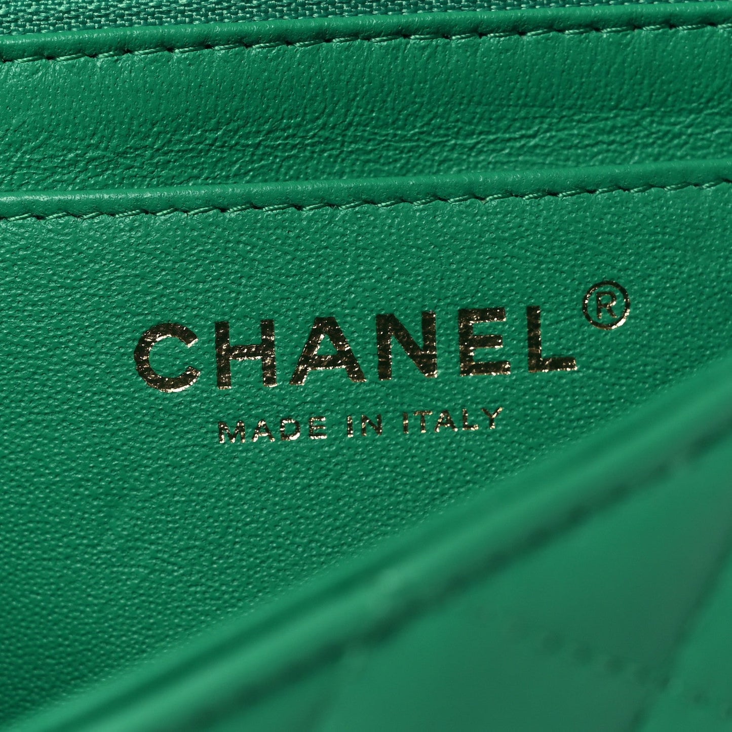 Lambskin Quilted Mini Rectangular Flap Green