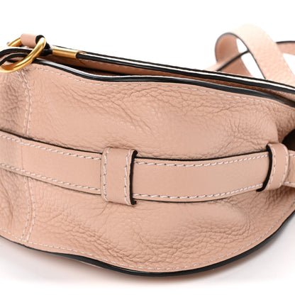 Grained Calfskin Mini Marcie Saddle Bag Blush Nude
