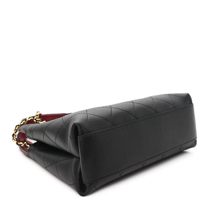 Calfskin Chic Lady Small Shopping Tote Black