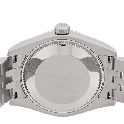 Rolex Stainless Steel 18K White Gold Diamond 31mm Oyster Perpetual Datejust Watch Black 178274