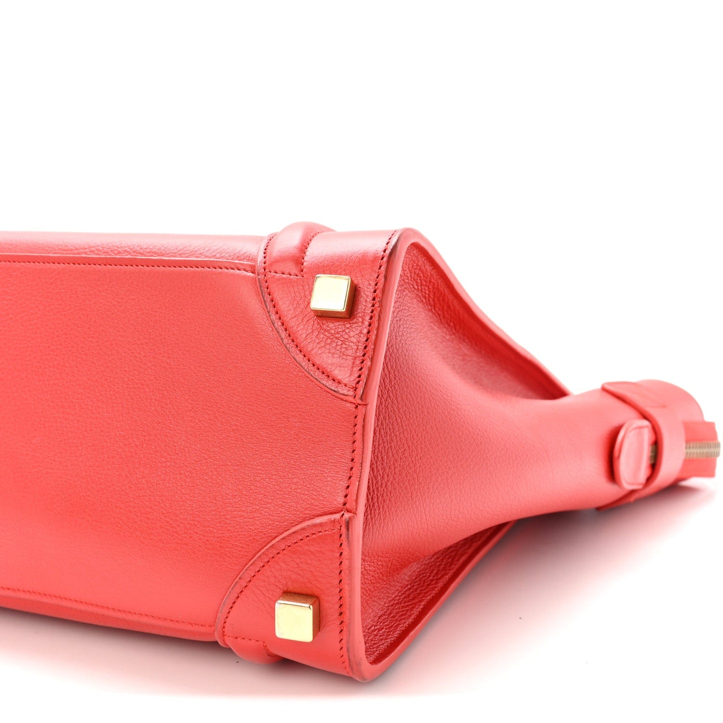 Drummed Calfskin Micro Luggage Vermillion