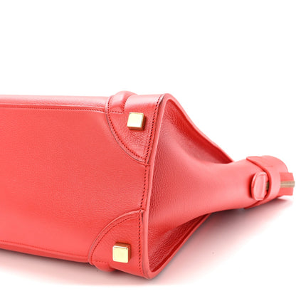 Drummed Calfskin Micro Luggage Vermillion