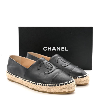 Lambskin CC Espadrilles 39 Black
