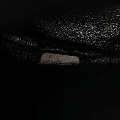 Lambskin Quilted Drawstring Backpack Black