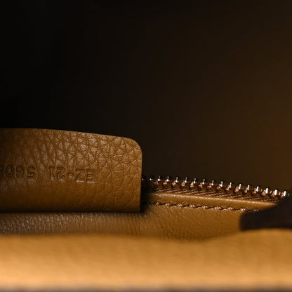 Calfskin Small Hug Bag Testa Di Moro Burnt Ocra