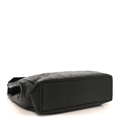 Caviar Quilted Single Flap Black