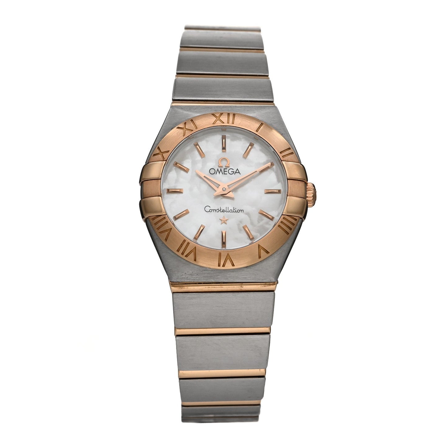 Stainless Steel 18K Red Gold Mother of Pearl 24mm Constellation Quartz Watch 123.20.24.60.05.001