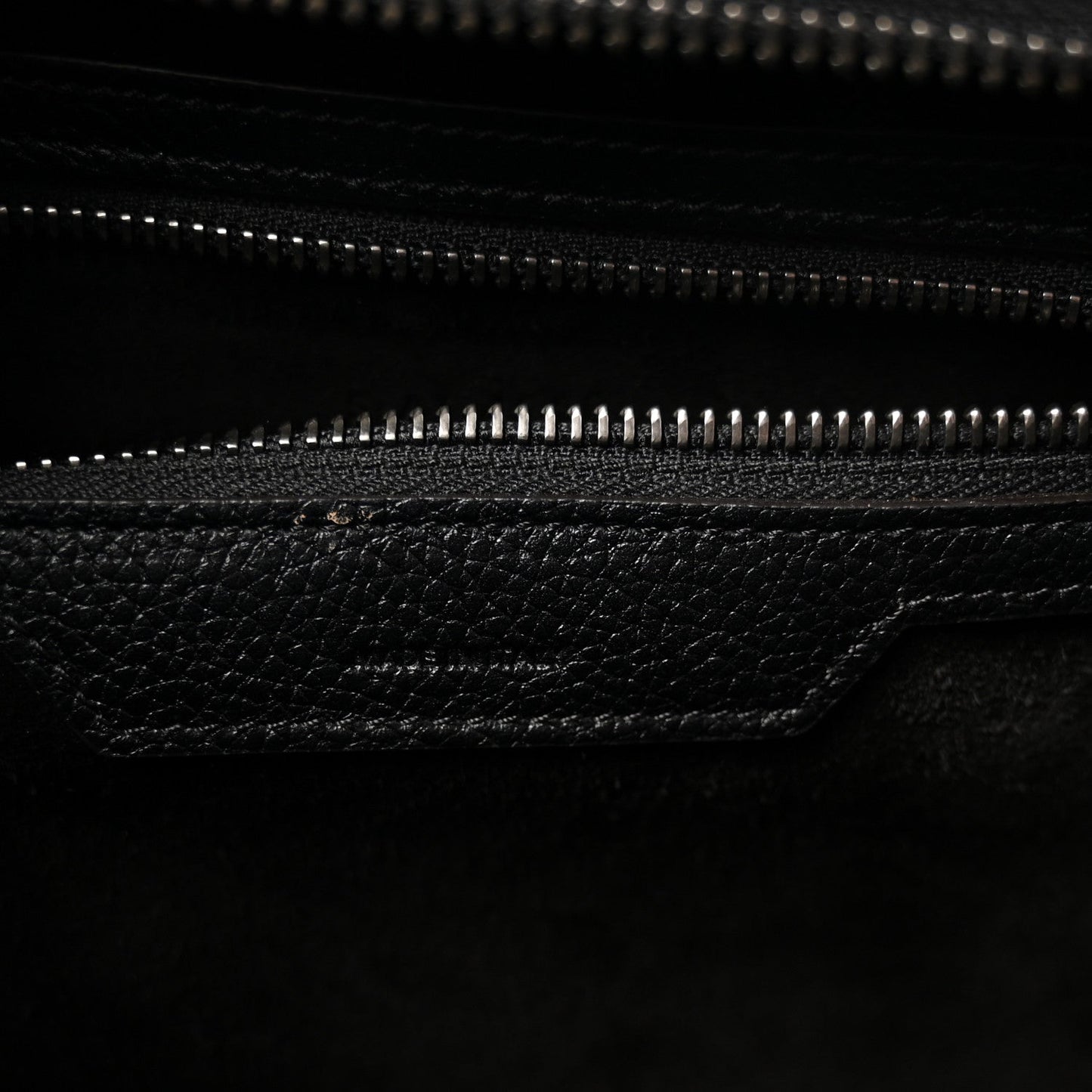 Drummed Calfskin Mini Luggage Black