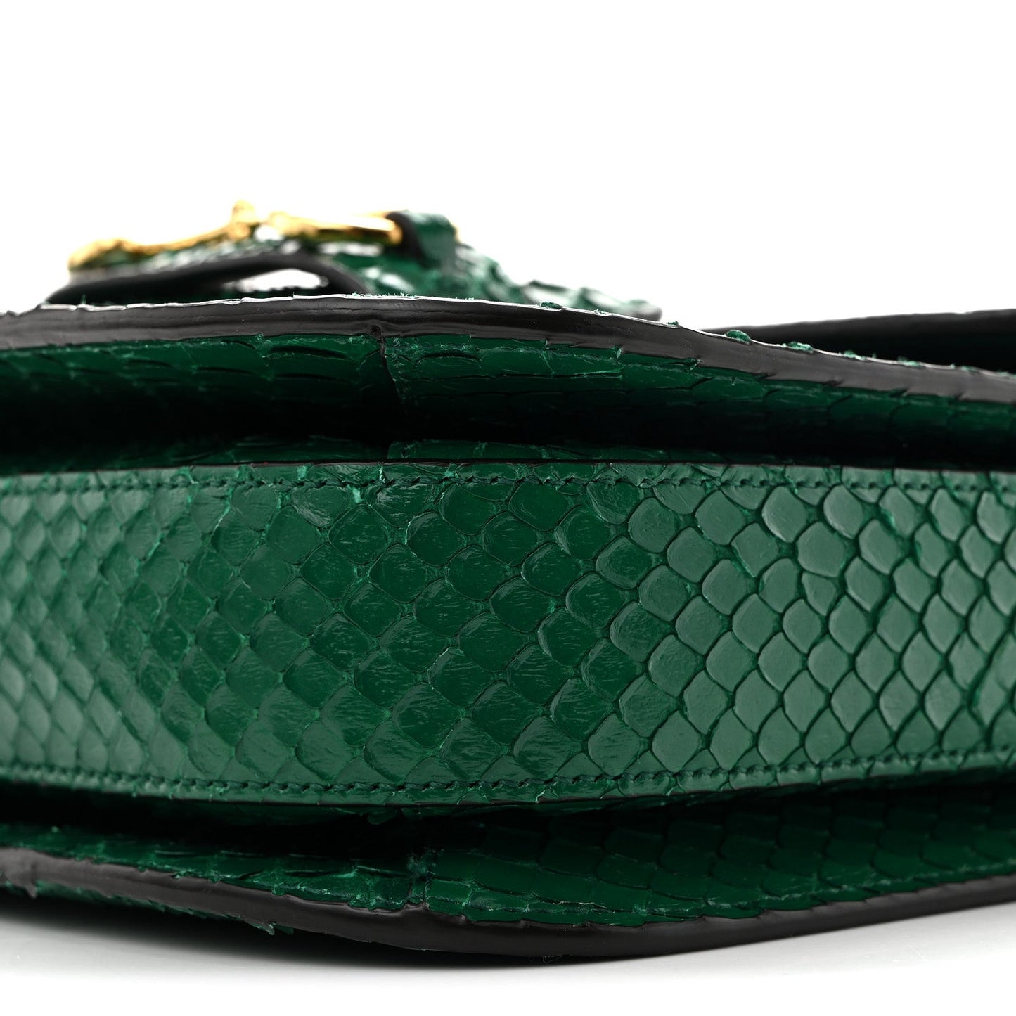 Snakeskin Horsebit 1955 Shoulder Bag Green