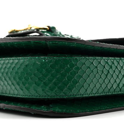 Snakeskin Horsebit 1955 Shoulder Bag Green