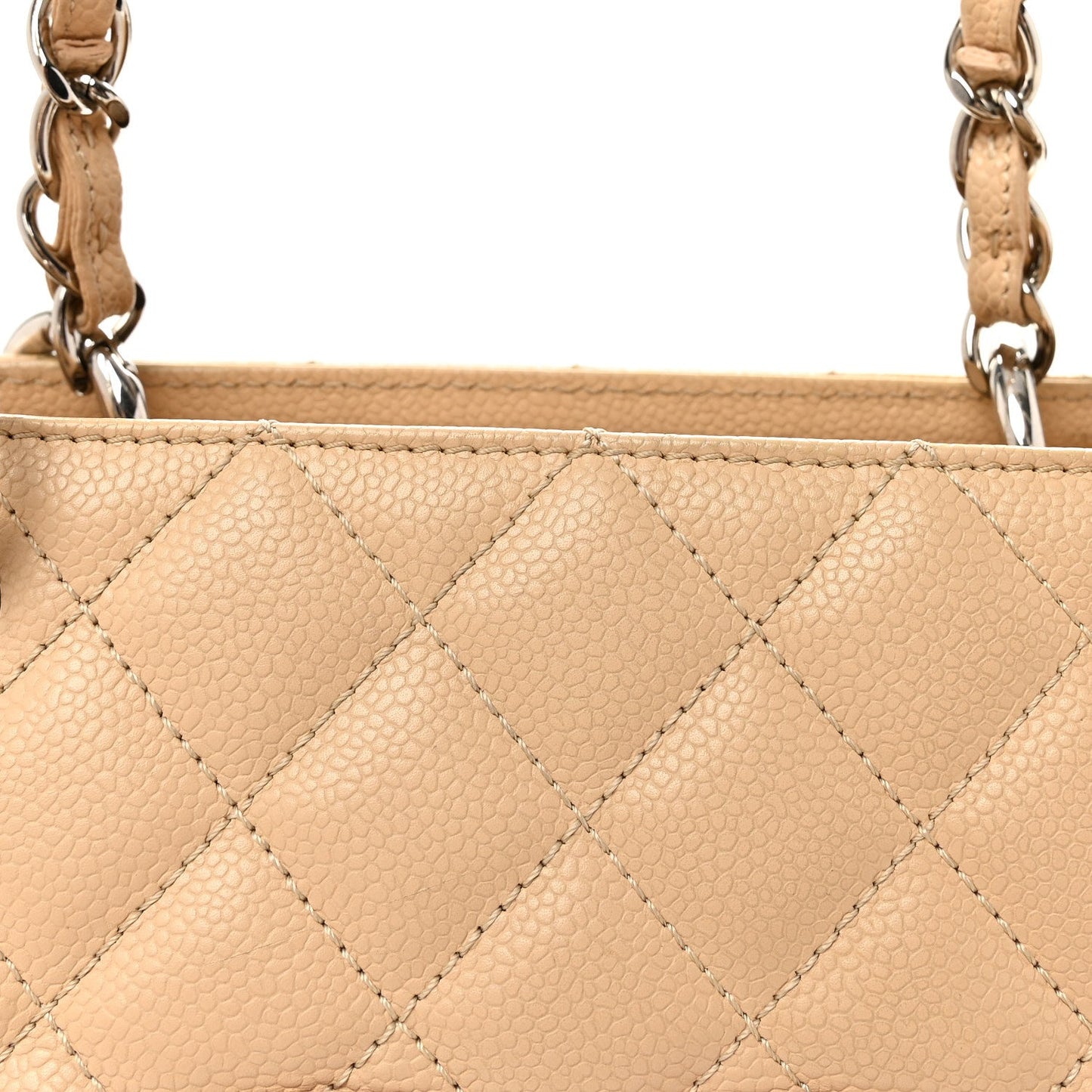 Caviar Quilted Grand Shopping Tote GST Beige