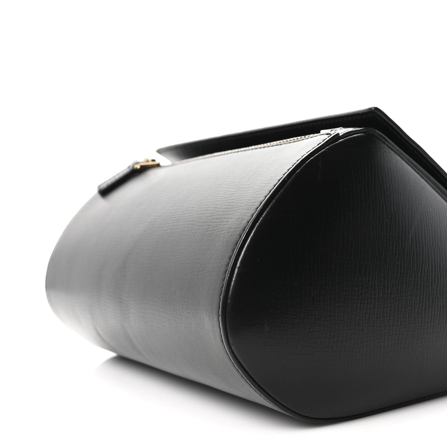 Textured Calfskin Medium Pandora Box Crossbody Bag Black