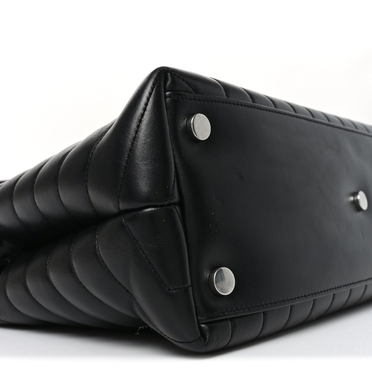 Calfskin Y Quilted Monogram Large Loulou Chain Satchel Black