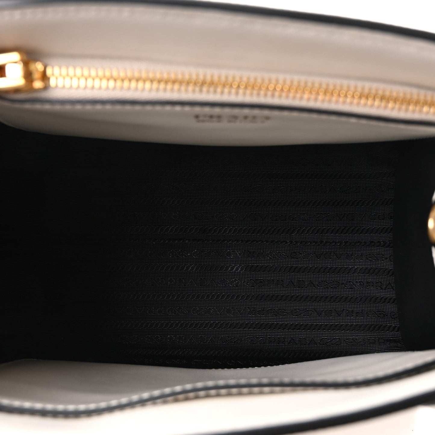 Saffiano Cuir Calfskin Small Monochrome Top Handle Tote White