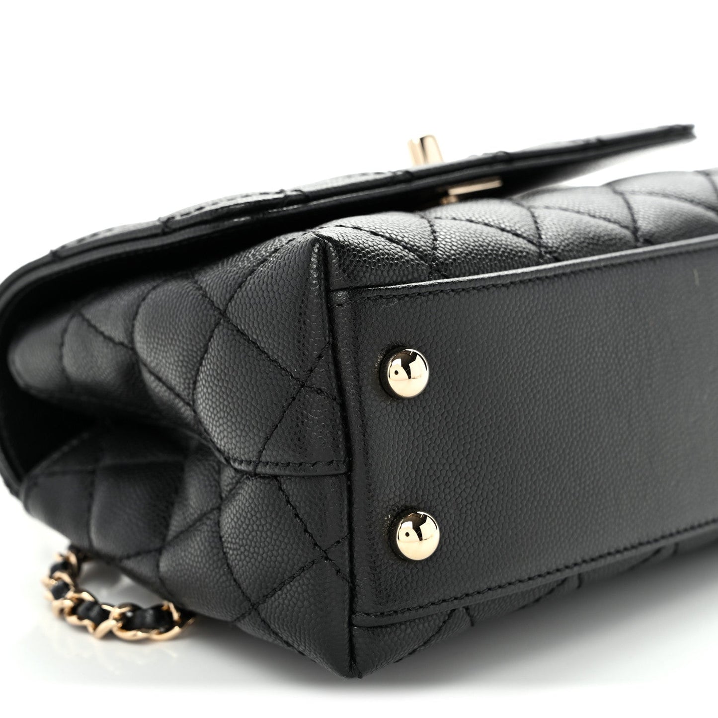 Caviar Quilted Extra Mini Coco Handle Flap Black