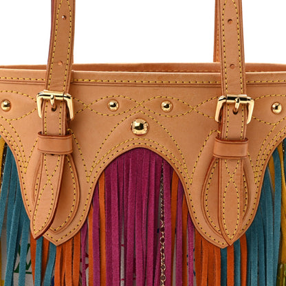 Monogram Multicolor Fringe Bucket White