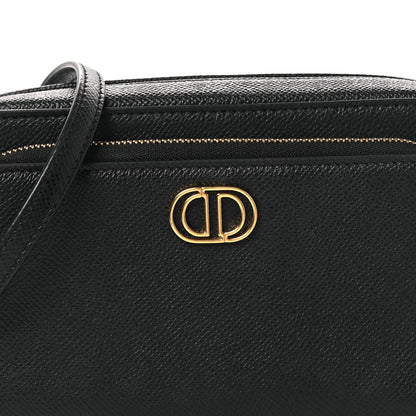 Grained Calfskin Caro Double Pouch Black
