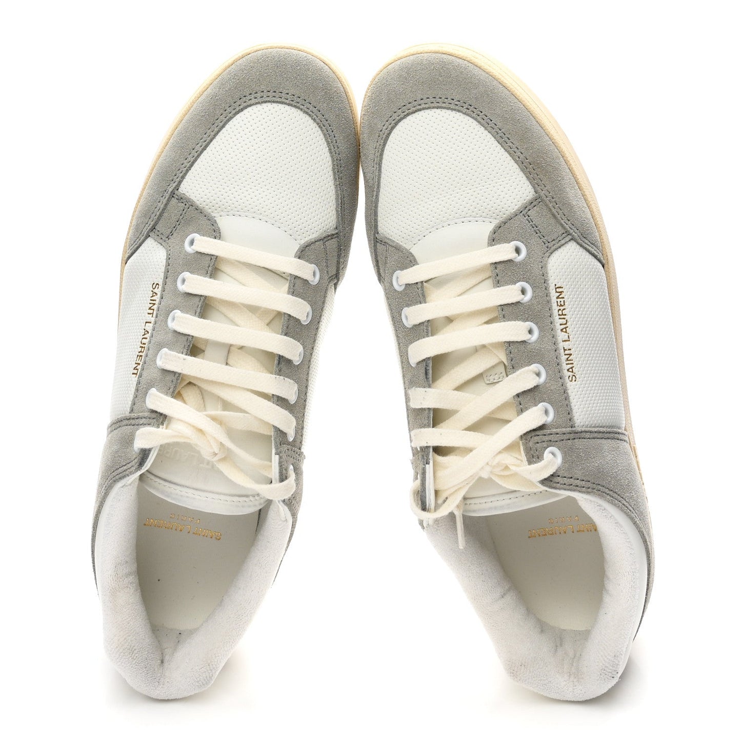 Calfskin Perforated Suede Mens SL61 Sneakers 45 Blanc Optique Paris