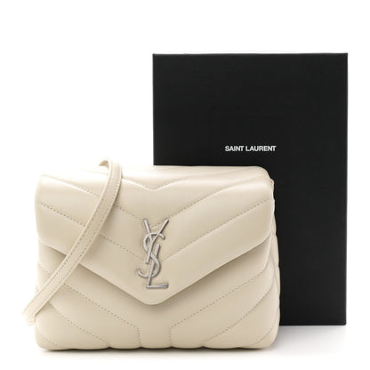 Calfskin Y Quilted Monogram Toy Loulou Satchel Ivory