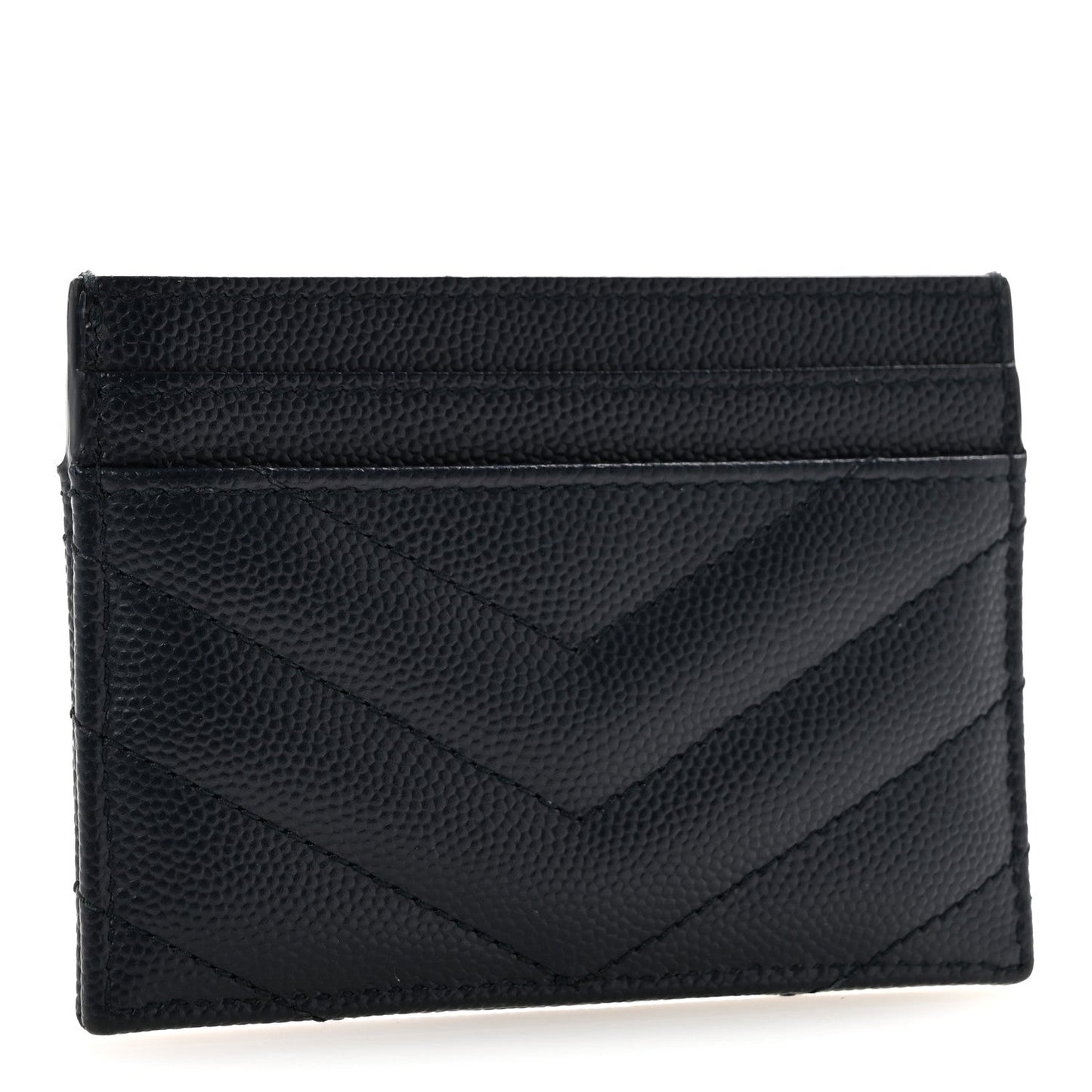 Grain De Poudre Matelasse Chevron Monogram Credit Card Case Deep Marine