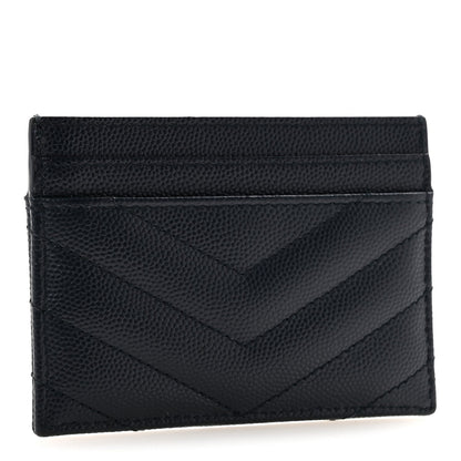 Grain De Poudre Matelasse Chevron Monogram Credit Card Case Deep Marine