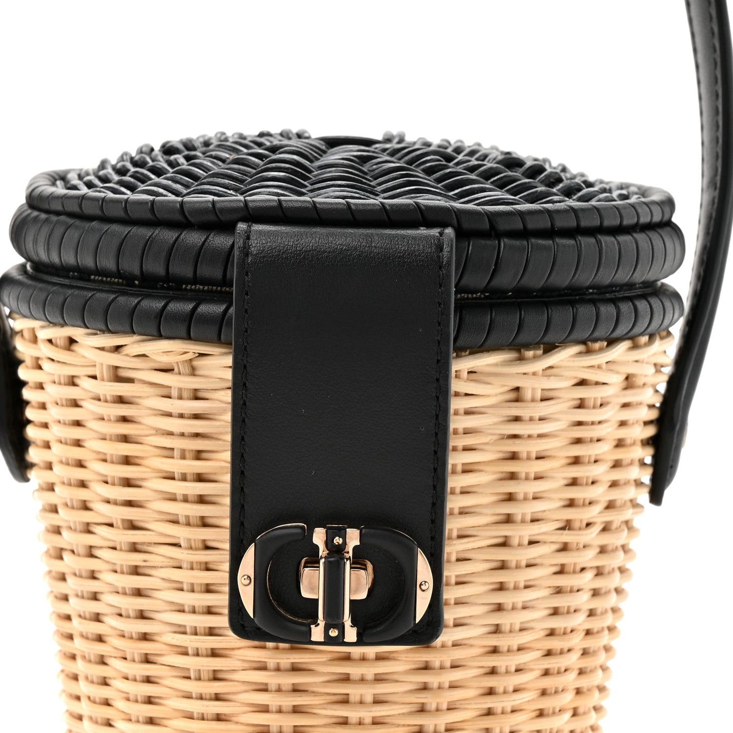 Wicker CD Bucket Bag Black