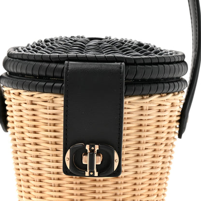 Wicker CD Bucket Bag Black