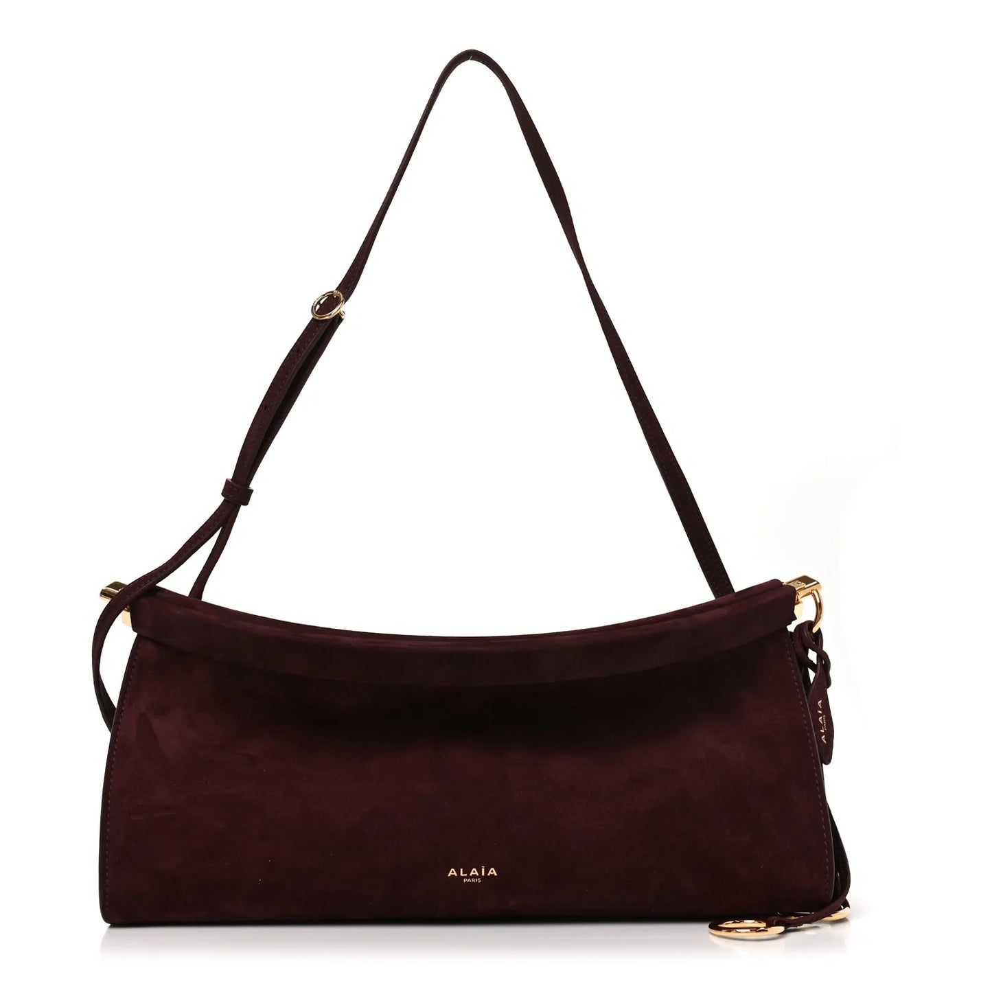 Alaia Nubuck Medium Le Click East West Bag Rouge Grenat