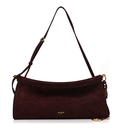 Alaia Nubuck Medium Le Click East West Bag Rouge Grenat