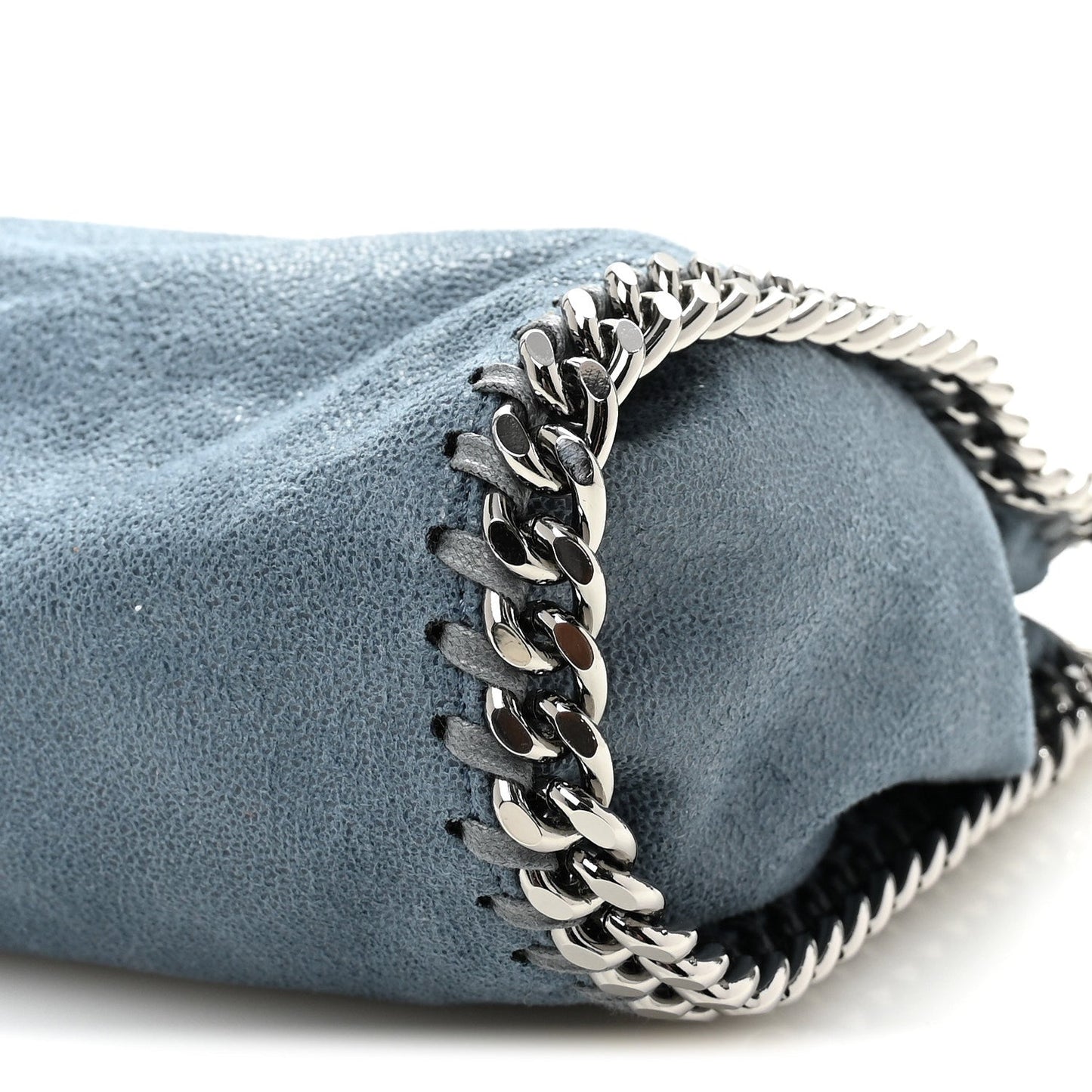 Shaggy Deer Mini Falabella Fold Over Tote Light Blue