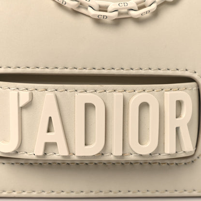 Ultra Matte Calfskin Mini J'Adior Chain Flap Bag White